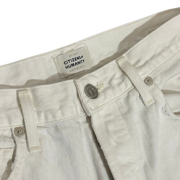 Women's Size 28 Citizens of Humanity Charlotte Straight Hi-Waisted White Jean - Picture 4 of 9